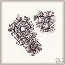 Muster Flores Aztecas von Diana E. Marshall, ein Muster geeignet für Zentangle® and Zentangle® inspired art, präsentiert in der Musterquelle