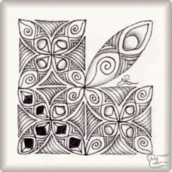 Muster Gaïa von Ludivine Schott CZT, ein Muster geeignet für Zentangle® and Zentangle® inspired art, präsentiert in der Musterquelle