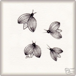 Muster Garlicfly von Elisabet Hillerud CZT, ein Muster geeignet für Zentangle® and Zentangle® inspired art, präsentiert in der Musterquelle
