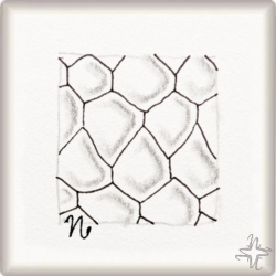 Muster Hayastone von Hayato Naritomi, ein Muster geeignet für Zentangle® and Zentangle® inspired art, präsentiert in der Musterquelle