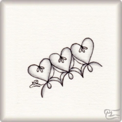 Muster Heart Banner von Barbara Duel-Johnson CZT, ein Muster geeignet für Zentangle® and Zentangle® inspired art, präsentiert in der Musterquelle