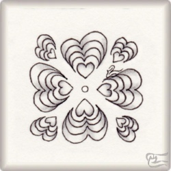 Muster Heart Halo von Barbara Duel-Johnson CZT, ein Muster geeignet für Zentangle® and Zentangle® inspired art, präsentiert in der Musterquelle