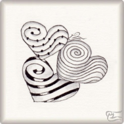 Muster Heart Melt von Barbara Duel-Johnson CZT, ein Muster geeignet für Zentangle® and Zentangle® inspired art, präsentiert in der Musterquelle
