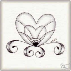 Muster Heart Rays von Barbara Duel-Johnson CZT, ein Muster geeignet für Zentangle® and Zentangle® inspired art, präsentiert in der Musterquelle