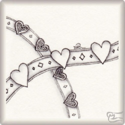 Muster Heart Row von Barbara Duel-Johnson CZT, ein Muster geeignet für Zentangle® and Zentangle® inspired art, präsentiert in der Musterquelle