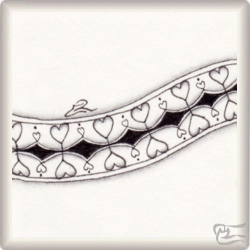 Muster Heart Train von Barbara Duel-Johnson CZT, ein Muster geeignet für Zentangle® and Zentangle® inspired art, präsentiert in der Musterquelle