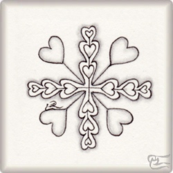 Muster Hearts Galore von Barbara Duel-Johnson CZT, ein Muster geeignet für Zentangle® and Zentangle® inspired art, präsentiert in der Musterquelle