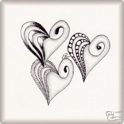 Muster Holiheart von Melanie Marty CZT, ein Muster geeignet für Zentangle® and Zentangle® inspired art, präsentiert in der Musterquelle
