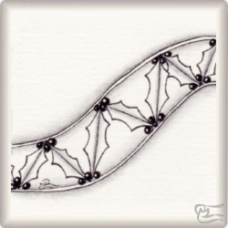 Muster Holly Lane von Barbara Duel-Johnson CZT, ein Muster geeignet für Zentangle® and Zentangle® inspired art, präsentiert in der Musterquelle