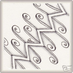 Muster Jay Walkin von Jasmine Jehangir CZT, ein Muster geeignet für Zentangle® and Zentangle® inspired art, präsentiert in der Musterquelle