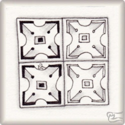 Muster Junius von Belén Garcia CZT, ein Muster geeignet für Zentangle® and Zentangle® inspired art, präsentiert in der Musterquelle