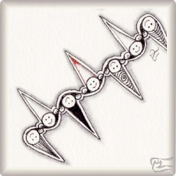 Muster K-Plop von Ria Engelen CZT, ein Muster geeignet für Zentangle® and Zentangle® inspired art, präsentiert in der Musterquelle