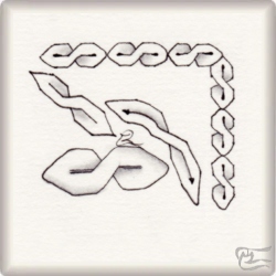 Muster Kinti von Carole Coudurier CZT, ein Muster geeignet für Zentangle® and Zentangle® inspired art, präsentiert in der Musterquelle