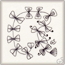 Muster Leafbowz von Brenda Campbell CZT, ein Muster geeignet für Zentangle® and Zentangle® inspired art, präsentiert in der Musterquelle