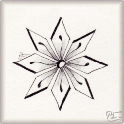 Muster Mystère von Stéphanie Bordeau CZT, ein Muster geeignet für Zentangle® and Zentangle® inspired art, präsentiert in der Musterquelle