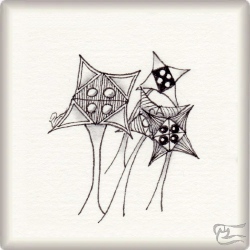 Muster Nanty von Alicia Sanz CZT, ein Muster geeignet für Zentangle® and Zentangle® inspired art, präsentiert in der Musterquelle