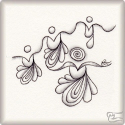 Muster Nilu von Carmen Muñiz Real CZT, ein Muster geeignet für Zentangle® and Zentangle® inspired art, präsentiert in der Musterquelle