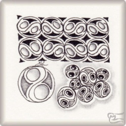 Muster Osoo von Carmen Menchón Galiana CZT, ein Muster geeignet für Zentangle® and Zentangle® inspired art, präsentiert in der Musterquelle