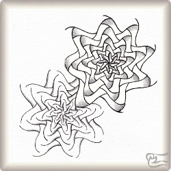 Muster Phingle Star von Ela Rieger CZT, ein Muster geeignet für Zentangle® and Zentangle® inspired art, präsentiert in der Musterquelle