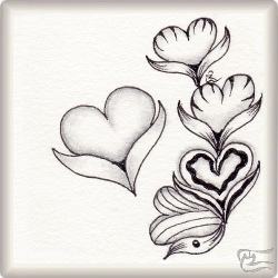 Muster Poke Heart von Henriette Robben CZT, ein Muster geeignet für Zentangle® and Zentangle® inspired art, präsentiert in der Musterquelle