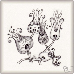 Muster Pompina von Mª Victoria Taeño Cuevas CZT, ein Muster geeignet für Zentangle® and Zentangle® inspired art, präsentiert in der Musterquelle