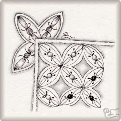Muster Puce von Stéphanie Bordeau CZT, ein Muster geeignet für Zentangle® and Zentangle® inspired art, präsentiert in der Musterquelle