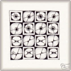 Muster Retro TV von Saskia Slijkhuis, ein Muster geeignet für Zentangle® and Zentangle® inspired art, präsentiert in der Musterquelle