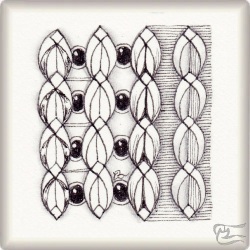 Muster Rimbo von Nines Pastor und Carmen Muñiz Real CZT, ein Muster geeignet für Zentangle® and Zentangle® inspired art, präsentiert in der Musterquelle