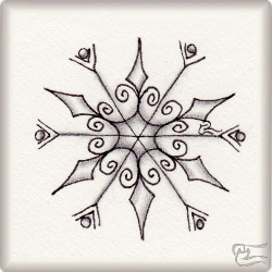 Muster Snowflake 13 von Barbara Duel-Johnson CZT, ein Muster geeignet für Zentangle® and Zentangle® inspired art, präsentiert in der Musterquelle