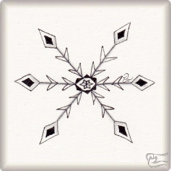Muster Snowflake 14 von Barbara Duel-Johnson CZT, ein Muster geeignet für Zentangle® and Zentangle® inspired art, präsentiert in der Musterquelle