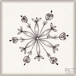 Muster Snowflake 3 von Barbara Duel-Johnson CZT, ein Muster geeignet für Zentangle® and Zentangle® inspired art, präsentiert in der Musterquelle