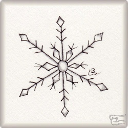 Muster Snowflake 6 von Barbara Duel-Johnson CZT, ein Muster geeignet für Zentangle® and Zentangle® inspired art, präsentiert in der Musterquelle