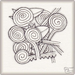 Muster Sprigerz von Brenda Campbell CZT, ein Muster geeignet für Zentangle® and Zentangle® inspired art, präsentiert in der Musterquelle