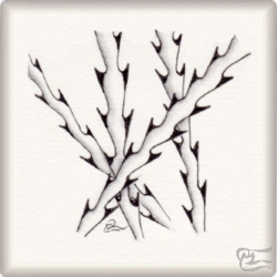 Muster Thorned Hollibaugh von Henrike Bratz CZT, ein Muster geeignet für Zentangle® and Zentangle® inspired art, präsentiert in der Musterquelle
