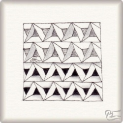 Muster Trianglebine von Lisette Hofer CZT, ein Muster geeignet für Zentangle® and Zentangle® inspired art, präsentiert in der Musterquelle