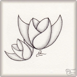 Muster Tullup von Stefanie van Leeuwen CZT, ein Muster geeignet für Zentangle® and Zentangle® inspired art, präsentiert in der Musterquelle