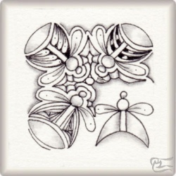 Muster Voltige von Estelle Juge CZT, ein Muster geeignet für Zentangle® and Zentangle® inspired art, präsentiert in der Musterquelle