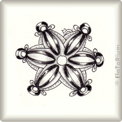 Muster Flori von Karin Frank, ein Muster geeignet für Zentangle® and Zentangle® inspired art, präsentiert in der Musterquelle